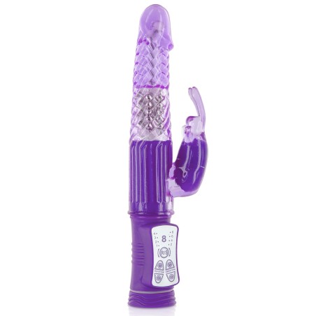 Vibromasseur rabbit violet avec billes rotatives USB