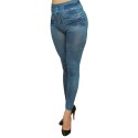 Legging bleu effet jean usé