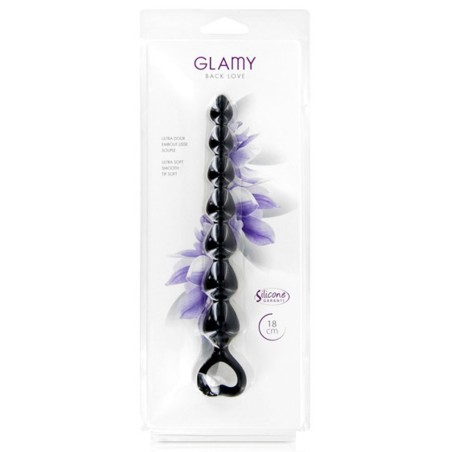 Chapelet plug anal noir 18cm