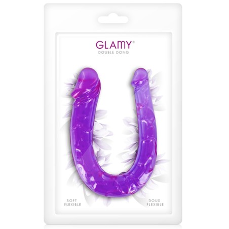 Double dong gode fléxible violet 29.5cm