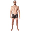 Boxer noir en fine dentelle florale
