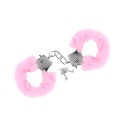 Menottes fourrure roses de poignets avec sécurité