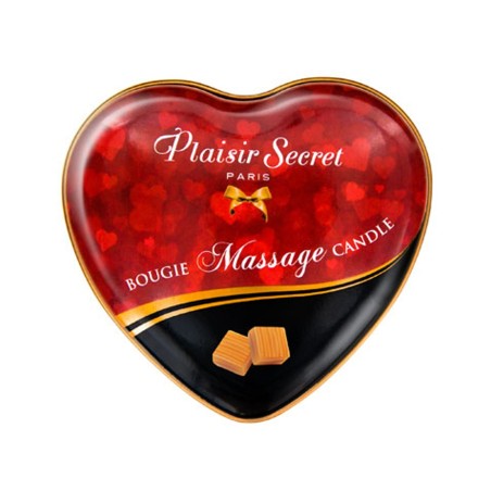 Mini bougie de massage caramel boîte coeur 35ml