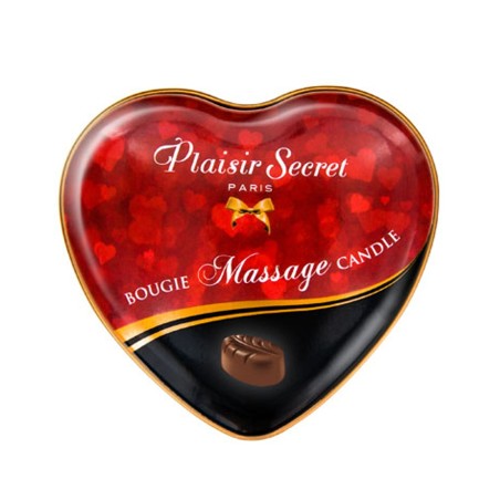 Mini bougie de massage au chocolat boîte coeur 35ml