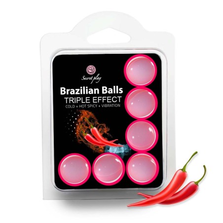 6 boules de massage brésiliennes triple effet