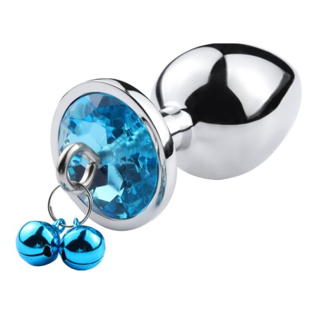 Plug bijou aluminium bleu avec clochettes Taille M