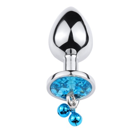 Plug bijou aluminium bleu avec clochettes Taille M