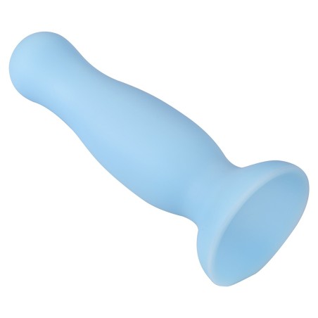Plug anal ventouse bleu pastel taille M