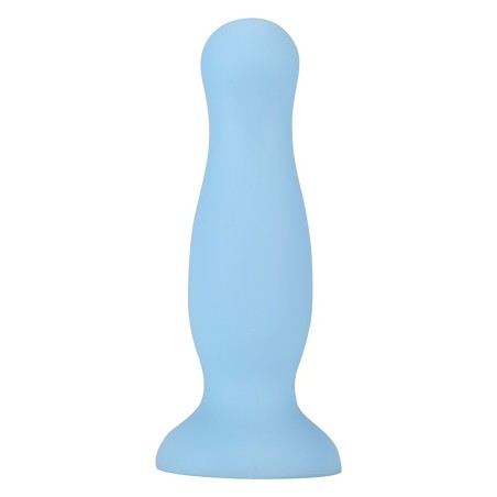 Plug anal ventouse bleu pastel taille M