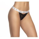 Culotte dentelle noir avec ceinture blanche imprimé