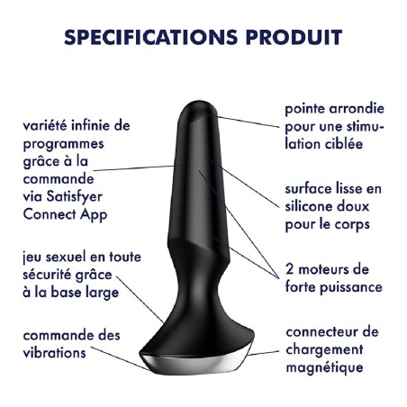 Satisfyer Plug anal vibrant connecté USB ilicious 2 Noir Satisfyer