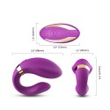 Vibromasseur forme U Violet pour couple avec double moteurs