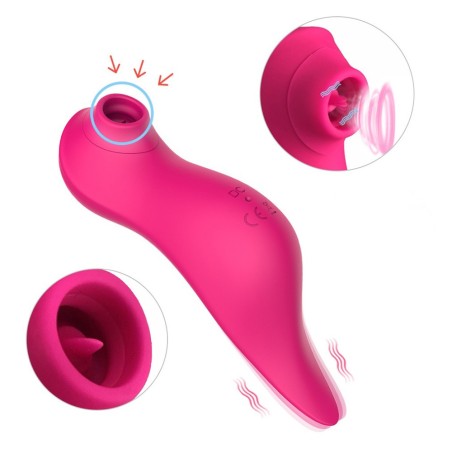 Vibromasseur stimulateur Fuchsia 3 en 1