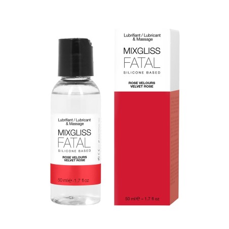 2 en 1 Lubrifiant et huile de massage silicone Mixgliss Fatal Rose velours 50 ML - MG2498