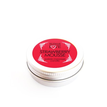Mini Bougie de massage mousse de fraise 30ml