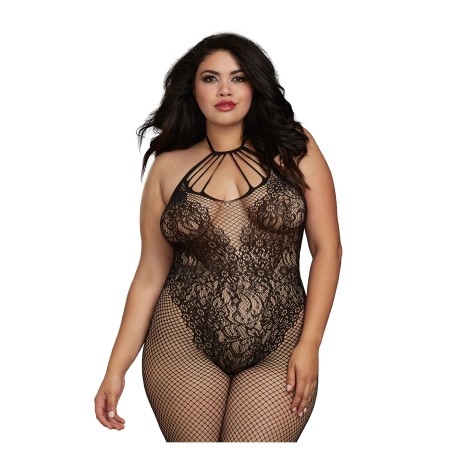 Bodystocking grande taille résille style Body