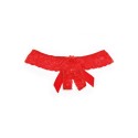 Tanga string rouge en dentelle avec nœud arrière