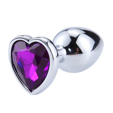Plug bijou en aluminium bijou coeur violet Medium