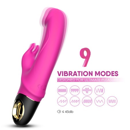 Vibromasseur Rabbit rose avec rotation