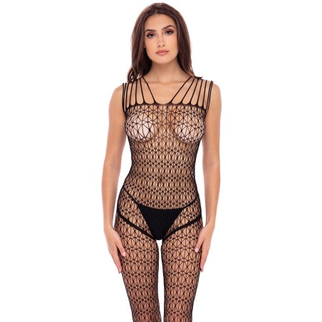 Bodystocking large maille ouvert à l'entrejambe