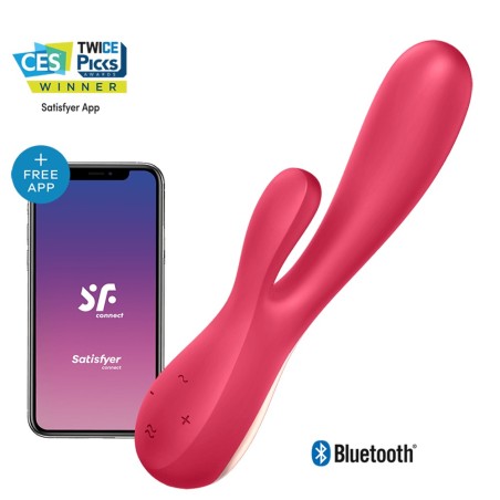 Satisfyer Vibromasseur rabbit rouge connecté Mono Flex Satisfyer