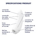 Satisfyer Stimulateur clitoridien connecté blanc Curvy 1+ Satisfyer