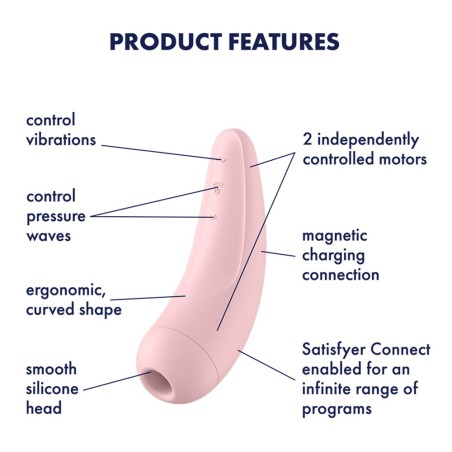 Satisfyer Stimulateur clitoridien connecté rose Curvy 2+ Satisfyer