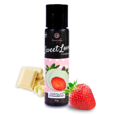 Lubrifiant fraise chocolat blanc 100% comestible