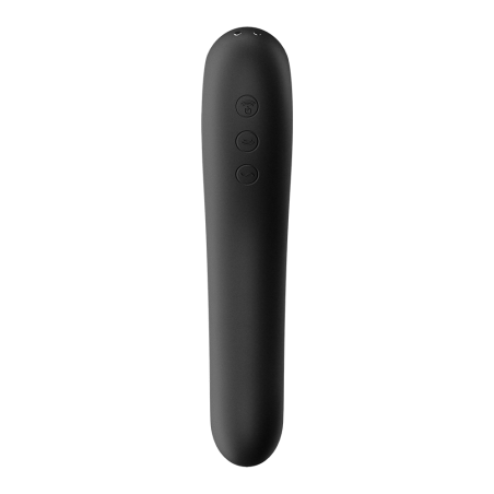 2 en 1 Stimulateur de clitoris et vibromasseur connecté USB noir - Dual Kiss - Satisfyer