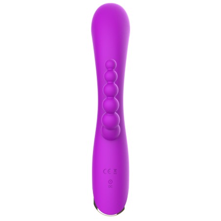 Vibromasseur triple stimulation très puissant violet USB