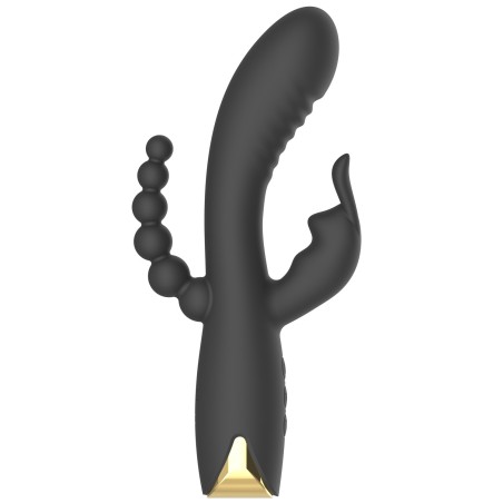 Vibromasseur triple stimulation très puissant noir USB