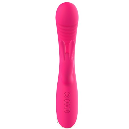 Vibromasseur triple stimulation très puissant rose USB