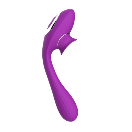 2 en 1 Stimulateur de clitoris avec langue et vibromasseur point G USB flexible violet DISA