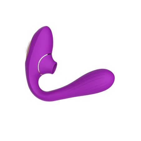 2 en 1 stimulateur de clitoris et vibromasseur point G violet flexible DINA