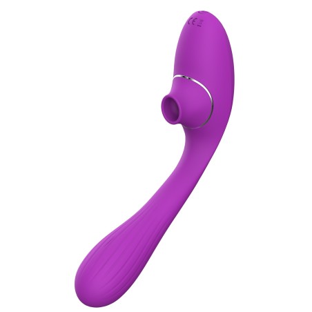 2 en 1 stimulateur de clitoris et vibromasseur point G violet flexible DINA