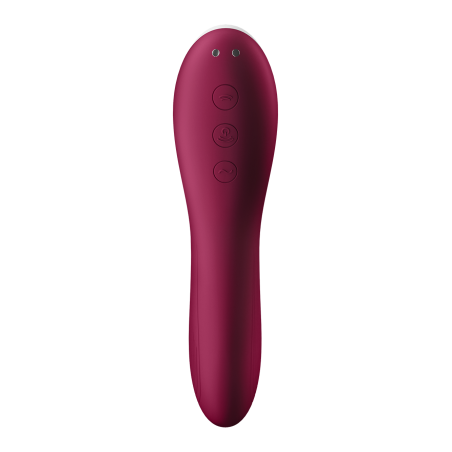 2 en 1 Vibromasseur et stimulateur de clitoris USB rouge Dual Crush