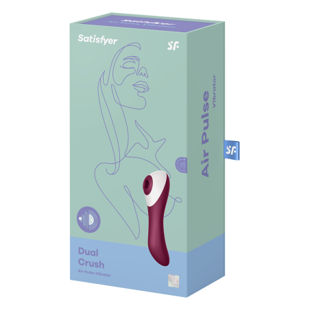 2 en 1 Vibromasseur et stimulateur de clitoris USB rouge Dual Crush