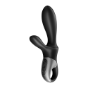 Vibromasseur rabbit noir USB, chauffant et connecté Heat Climax  Satisfyer