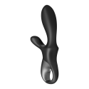 Vibromasseur rabbit noir USB, chauffant et connecté Heat Climax  Satisfyer