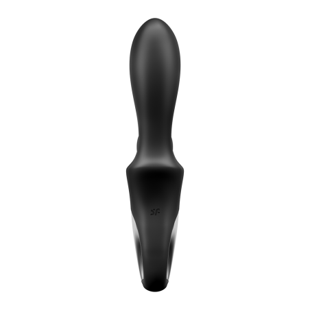 Vibromasseur rabbit noir USB, chauffant et connecté Heat Climax  Satisfyer