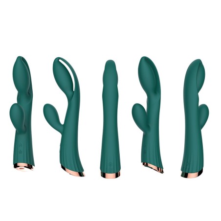 Vibromasseur vert avec stimulateur de clitoris LRIS USB