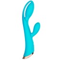 Vibromasseur bleu avec stimulateur de clitoris LRIS USB