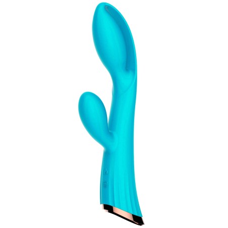 Vibromasseur bleu avec stimulateur de clitoris LRIS USB