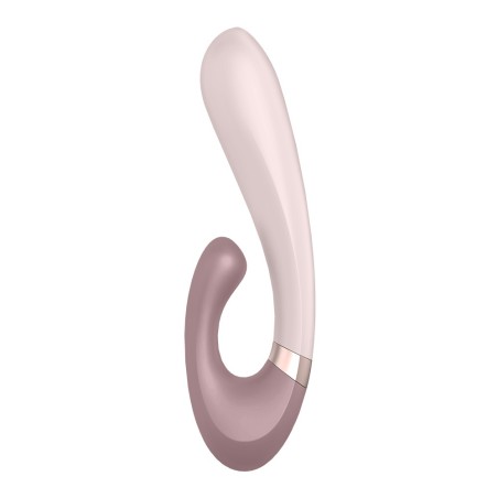 Satisfyer Vibromasseur point G avec stimulateur clitoris connecté chauffant USB mauve Heat Wave Satisfyer