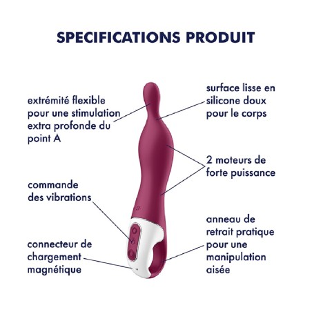Satisfyer Vibromasseur Point A couleur framboise A-Mazing 1 Satisfyer