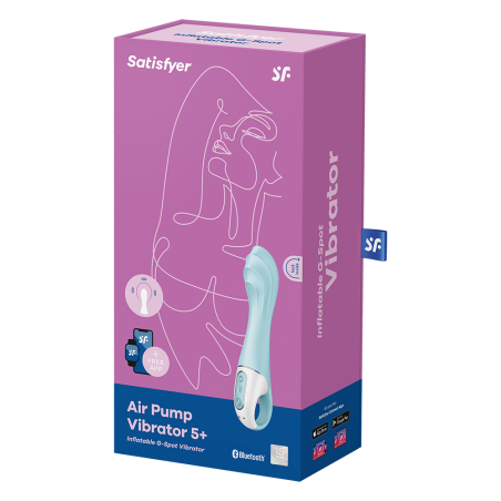 Vibromasseur gonflant connecté bleu USB Air Pump Vibrator 5 Satisfyer - CC597802