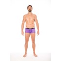Mini-Pant violet en dentelle et simili cuir