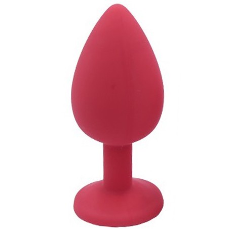 Plug anal rouge large avec bijou strass