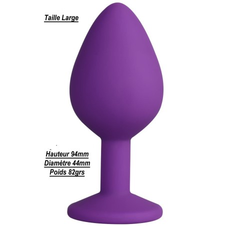 Plug anal violet large avec bijou  strass