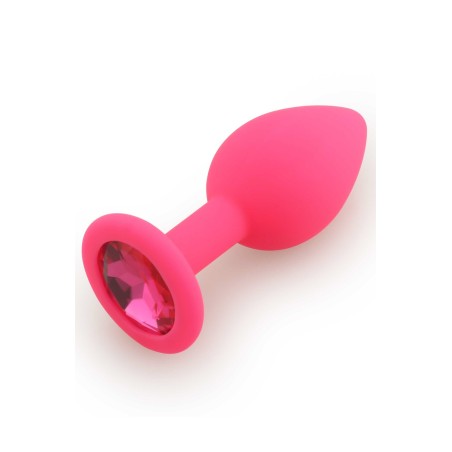 Plug anal rose large avec bijou strass